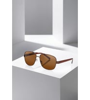 Polo Air UV400 Korumalı Metal Çerçeveli Erkek Güneş Gözlüğü Kahverengi Renk PLG-2133C2