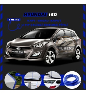 Hyundai İ30 Oto Araç Kapı Koruma Fitili 5metre Parlak Mavi Renk