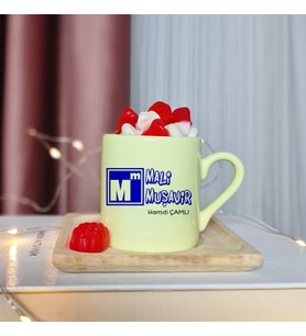 Mali Müşavir Tasarımlı Kişiye Özel Sarı Türk Kahvesi Fincanı