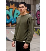 Erkek Bisiklet Yaka Standart Kol Oversize Kalıp Sweatshirt Fonksiyonel Dayanıklı Kaliteli Şık