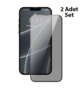 Baseus iPhone 13 Mini 0.23mm Gizlilik Hayalet Full Ekran Koruyucu 2 Adet Set-(5775) - HUOBPS6429-73