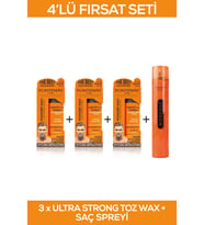 Fontenay Saç Şekillendirici Pudra Toz Wax Ultra Strong Turuncu X3 +  Saç Spreyi 400ml 4'Lü Set