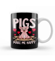 Adorable Pigs Make Me Happy Cute Piglet Pig Girl Kupa Bardak Porselen