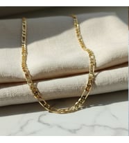 Lente Aksesuar Gold Figaro Zincir Kolye - 14K Altın Kaplama Nostaljik Lüks Kadın Kolye