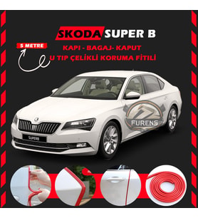 Skoda SuperB Oto Araç Kapı Koruma Fitili 5metre Parlak Kırmızı Renk