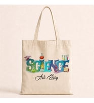 Kişiye Özel Science Baskılı Bez Çanta Omuz Çantası
