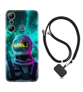 Infınix Hot 20i Kılıf Resimli Boyun Askılı İpli Desenli Silikon Series Space 1814