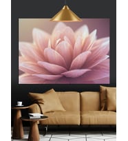 Pembe Lotus Çiçek Dekoratif Kanvas - Mdf Ahşap Tablo