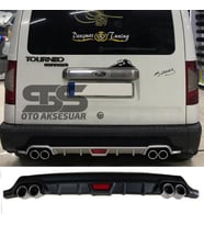 Ford Connect Difüzör Arka Tampon Eki 4 Egzoz Çıkışlı Siyah Tip