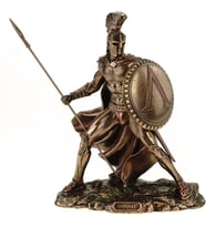Mızrak ve Kalkanlı Leonidas Biblo 34 cm (Kahverengi)