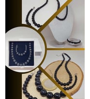 Galaksi Serisi Shungite (Şungit) Taşı Kolye & Bileklik Seti