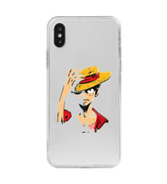 Iphone XSMAX Uyumlu One Piece Luffy Tasarımlı Şeffaf Telefon Kılıfı