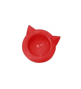 Plastik Tekli Kedi Mama ve Su Kabı - Kırmızı