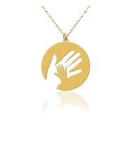 Anne Eli 925 Ayar Gümüş Kolye (Gold)