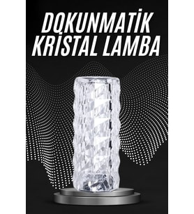 Kristal Lamba Masa Lambası Şarjlı Masa Lambası Dokunmatik Sensör Usb Şarjlı