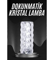 Kristal Lamba Masa Lambası Şarjlı Masa Lambası Dokunmatik Sensör Usb Şarjlı