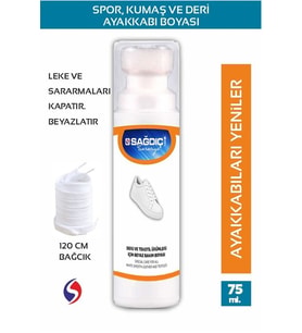 Sağdıç Saraciye Spor Beyaz Deri Ve Kumaş Ayakkabı Boyası 75 Ml Beyaz SGDC01212