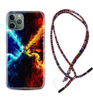 Apple iPhone 11 12 13 14 Pro Max Kılıf Boyun Asklı Rasta Silikon Red Blue Leon 1714