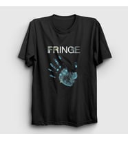 Presmono Unisex Siyah Hand Fringe Dizi T-Shirt 438371tt