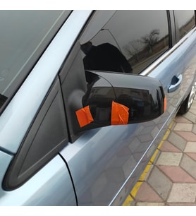 Sts Oto Aksesuar Ford Focus 2  2009-2012 Uyumlu Makyajsız Batman Yarasa Ayna Kapağı Piano Black Abs Plastik