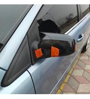 Sts Oto Aksesuar Ford Focus 2  2009-2012 Uyumlu Makyajsız Batman Yarasa Ayna Kapağı Piano Black Abs Plastik