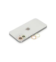 İphone 12 Renkli Kamera Lens Koruma Cam - Sarı-Turuncu