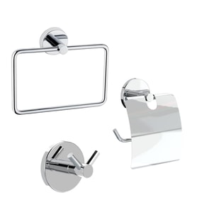 Banyo Aksesuar 3 lü Set Havluluk - Wc Kağıtlık - 2 li Askı Paslanmaz