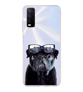 PrintiFy Vivo Y20s ile Uyumlu 1mm Slim Fit Köpek 3 050f Baskılı Şeffaf  Kılıf