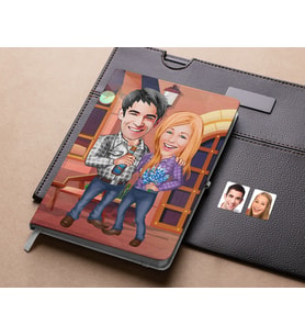 Bk Gift Kişiye Özel Sevgililer Karikatürlü Beyaz Defter-50 , Arkadaşa Hediye , Sevgiliye Hediye