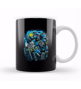 Destroy The City Futuristic Robot Kupa Bardak Porselen