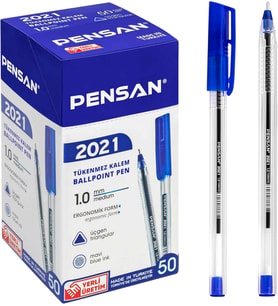 TÜKENMEZ KALEM ŞEFFAF ÜÇGEN 1.0 2021 MAVİ 50 Lİ