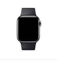 Uyumlu Model Apple Watch 7 8 45mm Kordon Baklalı Metal Kordon (Siyah)
