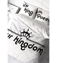 Lastikli Çarşaflı %100 Pamuk Saten Çift Kişilik Nevresim Takımı Kingdom Room