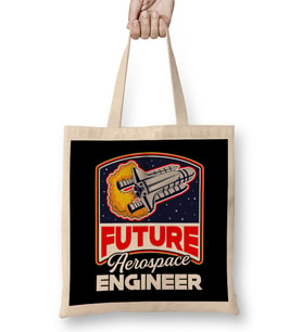 Future Aerospace Engineer Cute Engineering Student Bez Çanta Uzun Saplı