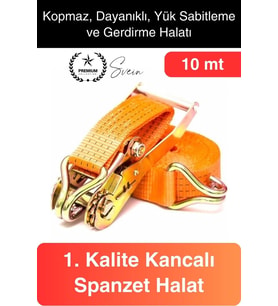 10 mt Spanzet Takımı Cırcırlı Yük Gerdirme Kiti Halat Uzun Tekne Kamyon Taşıma Çekme Emniyet Kemer