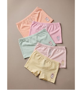 LCW Kids Pembe Baskılı Kız Çocuk Boxer 5'li