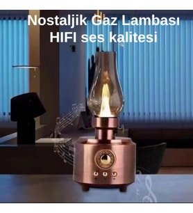 Nostaljik Gaz Lambalı Görünümlü BLUETHOOT SPEAKER MP3 ÇALAR RT-764 (Kahverengi)