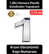 No 1 Kapı Numarası Kendinden Yapışkanlı Masa Dolap Plastik Ev Posta Kutusu Dış Mekan Daire 3,75 cm