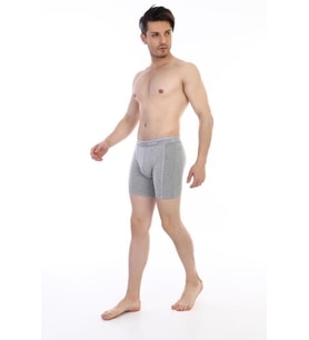 6 Adet Çift Kaplan Erkek Elastanlı Biyeli Boxer 855 (Gri)