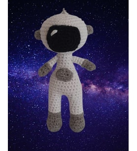 Maskot Astronot Amigurumi Organik Anahtarlık Oyuncak