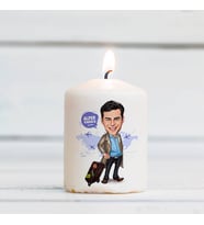 Kişiye Özel Seyahat Sever Erkek Karikatürlü Mum