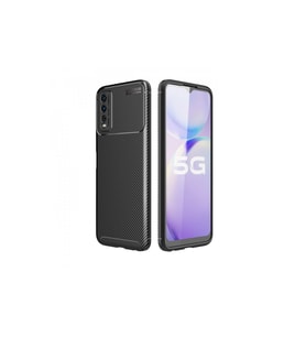 Vivo Y11s Kılıf Auto Focus Karbon Kapak - Siyah