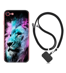 Apple iPhone 5 6 7 8 Plus Se XR Kılıf Boyun Askılı Silikon Pink Blue Leon 1603