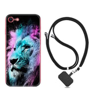 Apple iPhone 5 6 7 8 Plus Se XR Kılıf Boyun Askılı Silikon Pink Blue Leon 1603