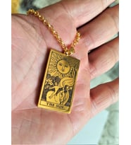 Altın Kaplama The Sun Tarot Gümüş Kolye
