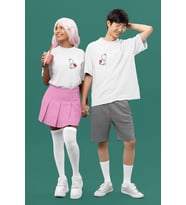 Yapboz Sevgili/Çift/Arkadaşlık 2'li Tişört Seti (Beyaz)