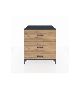 Kronos Şifonyer 3 Çekmeceli 88x59x96 Antrasit-Çam