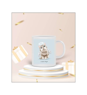 "Little Angel" Kedi Tasarımlı Kupa Bardak (Beyaz)