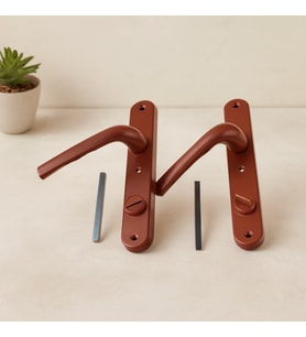 PVC Banyo-WC Kilitli Kapı Kolu Kahve