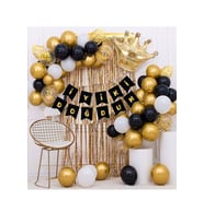 KRAL TAÇLI BALON ZİNCİRİ DOĞUM GÜNÜ SETİ İYİKİ DOĞDUN